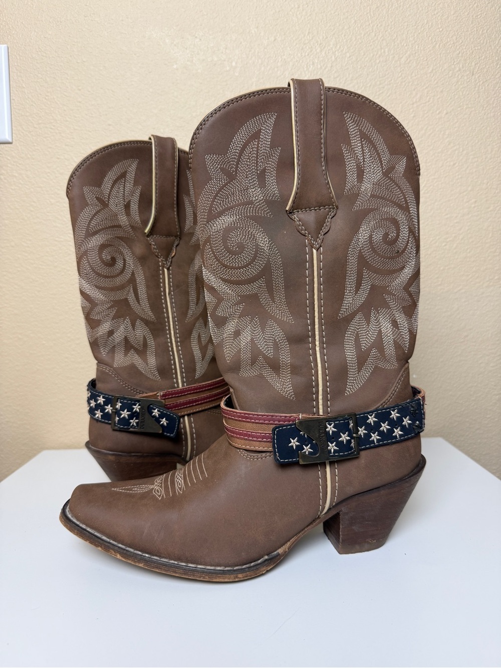 Durango Women’s Crush American Flag Strap Cowboy Boots Size 7.5